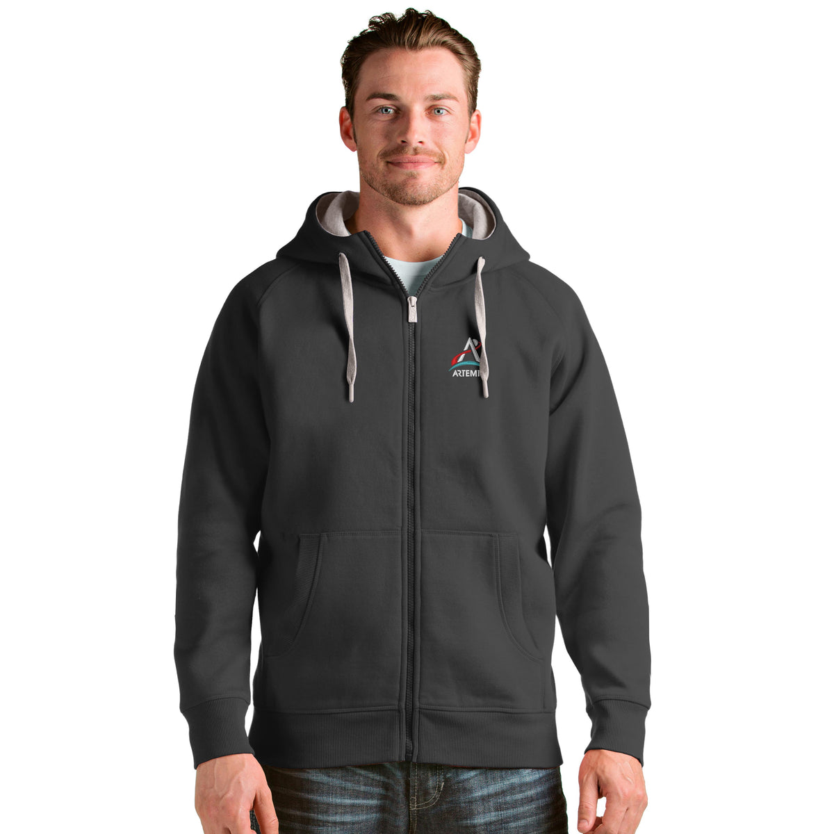 Artemis Program Embroidered Antigua Victory Full Zip Hoodie