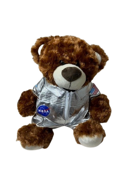 NASA Logo Plush Astronaut Fred and Louie Bears with USA Flag