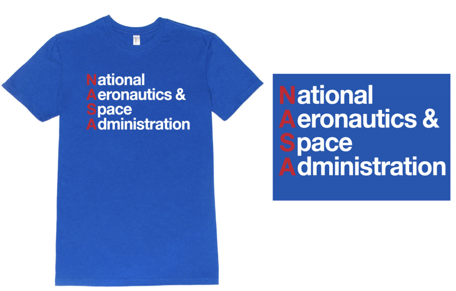 NASA Worm, Eco-Friendly, Acrostic T-Shirt