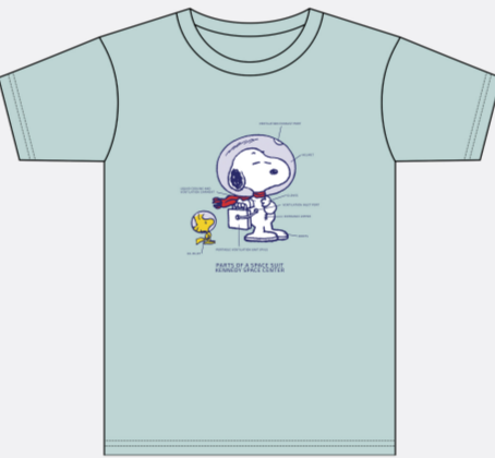 Kennedy Space Center Snoopy Space Suit Parts T-Shirt (Youth Sizes Available)