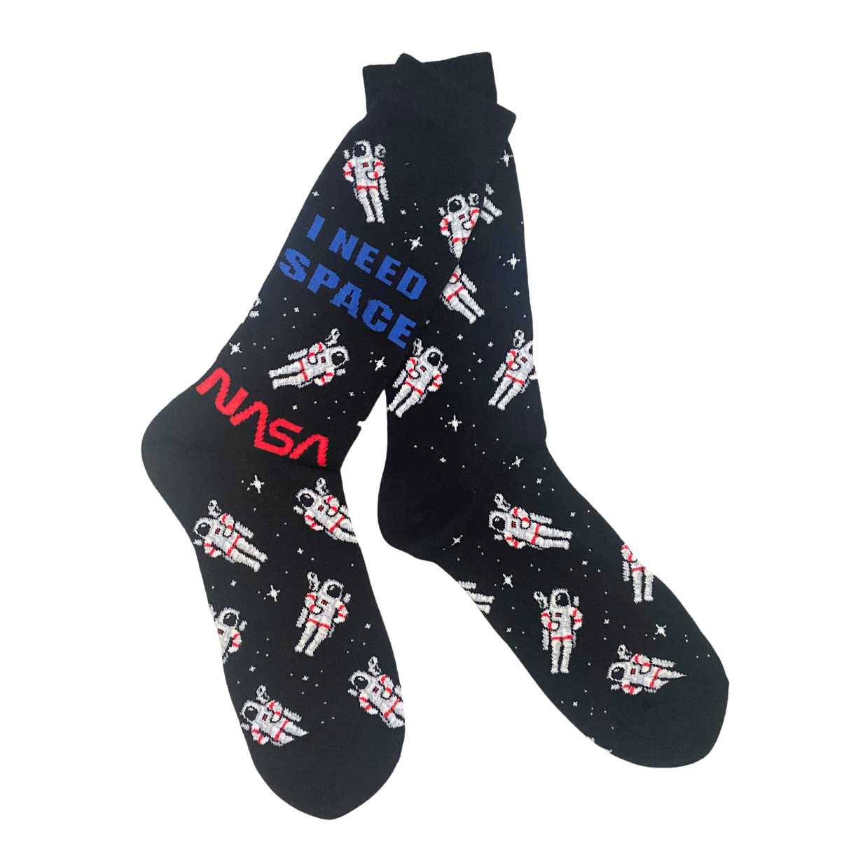 NASA Worm Logo Astronaut "I Need My Space" Socks
