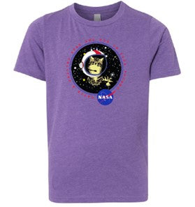 NASA Logo with Centers, Youth Girls' Space Kitty T-Shirt