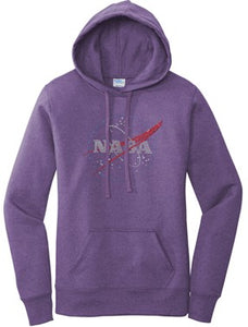 NASA Logo Ladies Rhinestone Hoodie