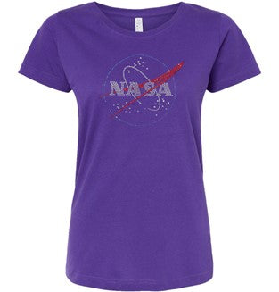 NASA Logo Ladies Rhinestone T-Shirt
