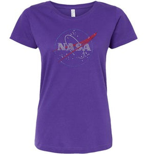 NASA Logo Ladies Rhinestone T-Shirt