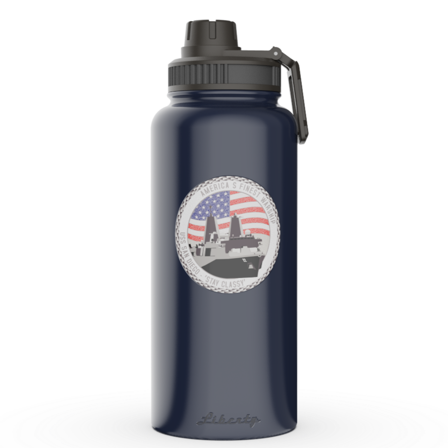 LR 2024 NASA Recovery Team USS San Diego 32 oz Water Bottle WITH FLIP TOP LID NOT Pictured