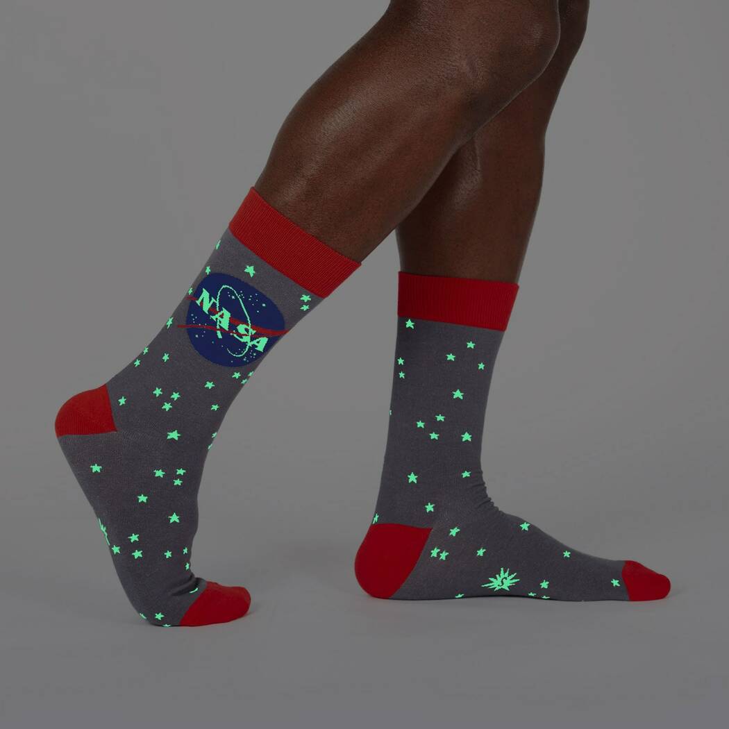 Sock Crew Men NASA Stargazer Glows In Dark 15010
