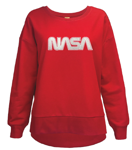 MCS NASA Worm Ladies Sweatshirt Red