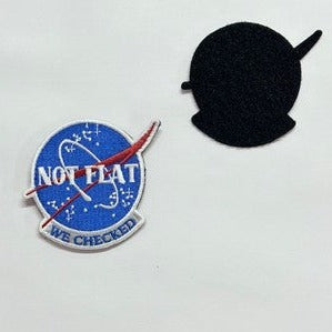 Not Flat We Checked Embroidered Patch- Velcro or Iron On