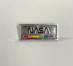 NASA Worm with Rainbow Bar Lapel Pin