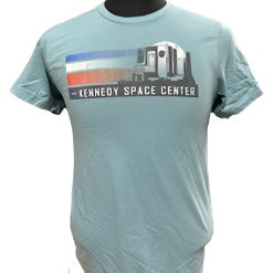 NASA Logo Kennedy Space Center with Red, White and Blue Stripes VAB T-Shirt