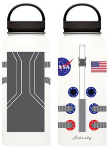 NASA Logo Space Suit With Flag Textured Bottle