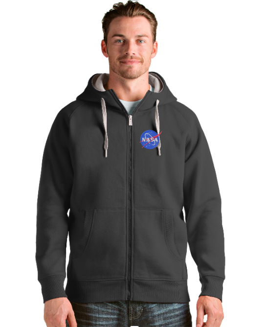 NASA Logo Embroidered Antigua Full Zip Victory Hoodie