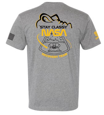 LR 2024 NASA Recovery Team URT-11 USS San Diego "Stay Classy" Screen Printed Next Level T-shirt