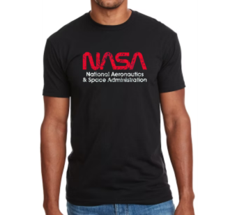 NASA Worm Acronym Distressed T-Shirt - Short or Long Sleeve