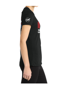 Artemis II Logo with NASA Worm Distressed Logo on Front Ladies T-Shirt