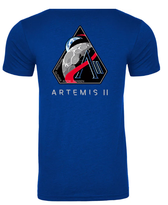 Artemis II Logo with NASA Worm Distressed Logo on Front T-Shirt (Youth Sizes Available)