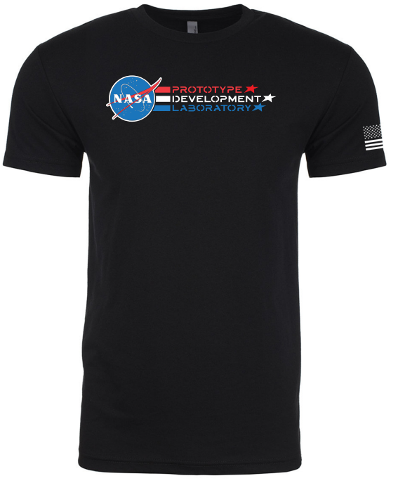 PDL - Prototype Development Lab All Stars Next Level T-shirt with NASA Logo and USA Flag