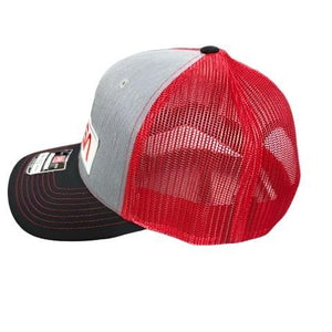 NASA Worm Logo Richardson Mesh Cap Black, Grey and Red 28021