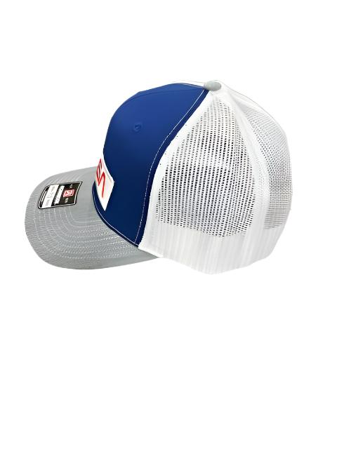 NASA Worm Logo Richardson Mesh Cap Blue, Grey and White 28079