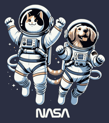 NASA Worm Cat & Dog Astronauts Shirt