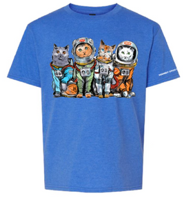 NASA Kennedy Space Center Astronaut Cats Royal Mist T-Shirts (Youth Sizes Available)