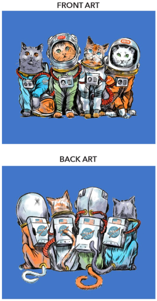 NASA Kennedy Space Center Astronaut Cats Royal Mist T-Shirts (Youth Sizes Available)