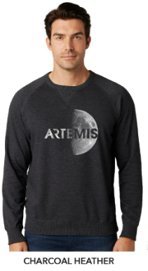 Artemis Text Half Moon Long Sleeve French Terry Crewneck