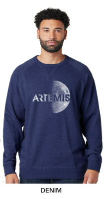 Artemis Text Half Moon Long Sleeve French Terry Crewneck