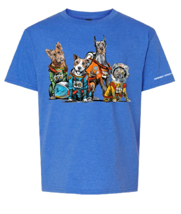 NASA Kennedy Space Center Astronaut Dogs Royal Mist T-Shirts (Youth Sizes Available)