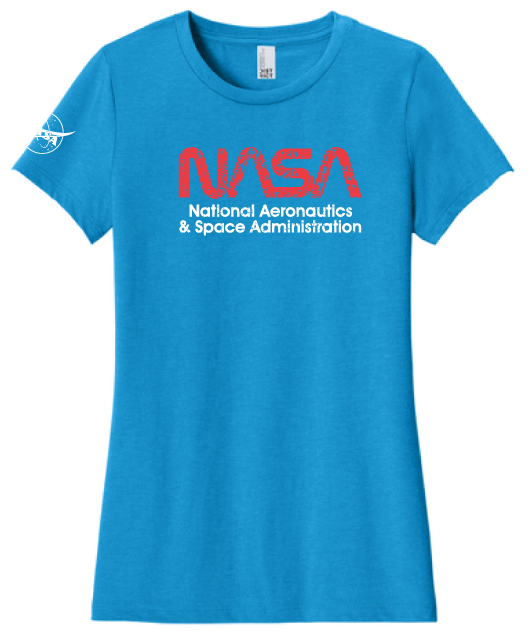 Artemis II Logo with NASA Worm Distressed Logo on Front Ladies T-Shirt