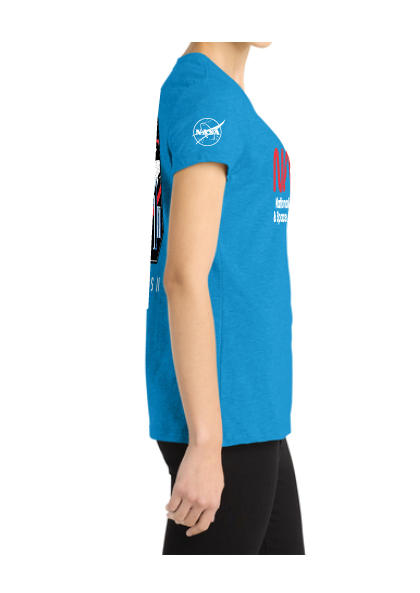 Artemis II Logo with NASA Worm Distressed Logo on Front Ladies T-Shirt