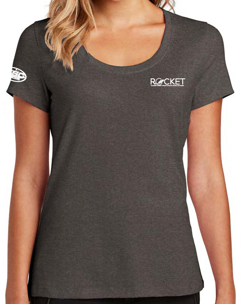 2025 TEAM ROCKET LADIES Screen Printed District Scoop Neck T-shirt