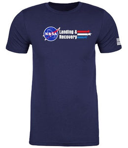 LR 2024 NASA Landing and Recovery Team with NASA Logo, Stars and Stripes, Welcome Home Next Level Screen Printed T-shirt