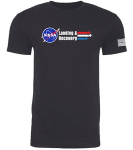 LR 2024 NASA Landing and Recovery Team with NASA Logo, Stars and Stripes, Welcome Home Next Level Screen Printed T-shirt