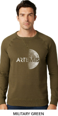 Artemis Text Half Moon Long Sleeve French Terry Crewneck