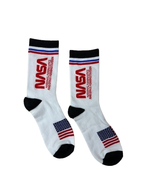 NASA Worm USA Flag Socks