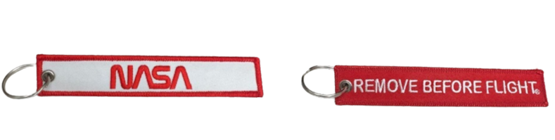 NASA Worm Logo Remove Before Flight Keychain 30652