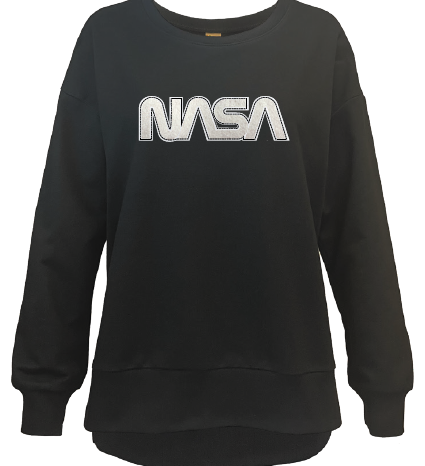 MCS NASA Worm Ladies Sweatshirt Black