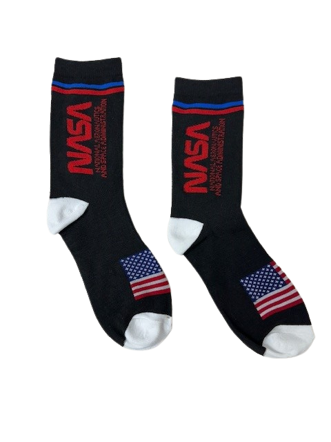 NASA Worm USA Flag Socks