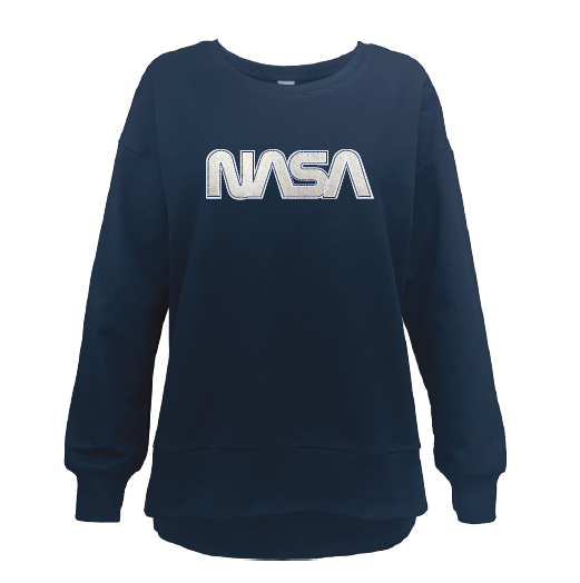 MCS NASA Worm Ladies Sweatshirt Navy