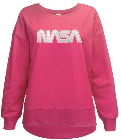 MCS NASA Worm Ladies Sweatshirt Pink