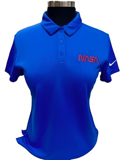 NASA Worm Logo  Ladies Nike Dry Fit Polo