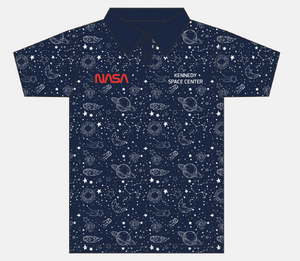 NASA Worm With Kennedy Space Center Repeating Planets Polo