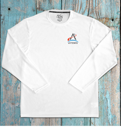 Artemis Program Logo Kennedy Space Center SPF 50 Long Sleeve Performance Shirt with Space Themed Signs