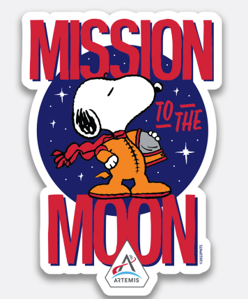 Kennedy Space Center Snoopy Mission To Moon Sticker