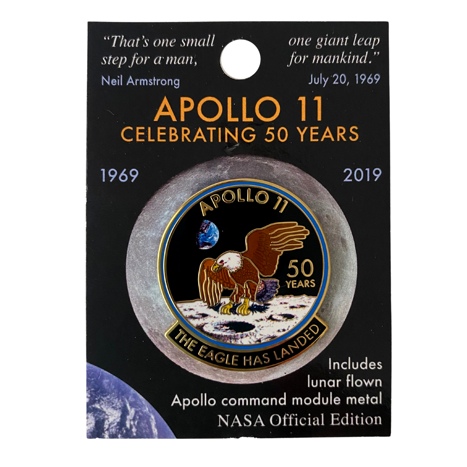NASA Official Edition - Apollo 11, 50th Anniversary "The Eagle Has Landed" Lapel Pin