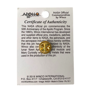 NASA Official Edition - Apollo 50 Years of Lunar Exploration, Celebrating and Remembering Lapel Pin