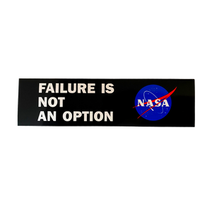 NASA Logo Bumper Sticker Failure Is Not An Option