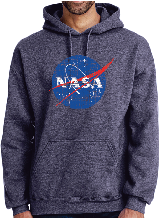 NASA Distressed Logo Gildan Sweatshirt – myNASAstore Hooded